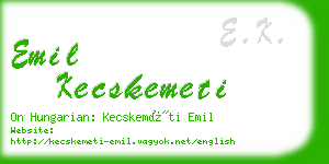 emil kecskemeti business card